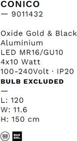 Lustra suspendata moderna CONICO auriu