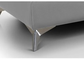 Canapea colțar extensibilă din piele SALERNO II, dreapta, gri