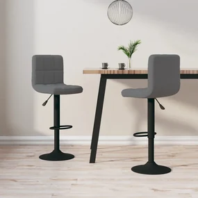 334306 vidaXL Scaune de bar, 2 buc., gri închis, catifea