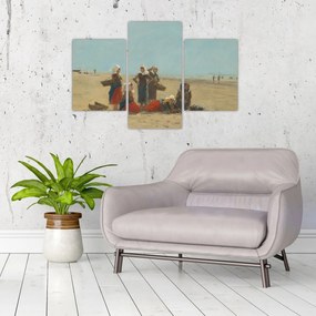 Tablou - Eugène Boudin, Women on the Beach at Berck, reproducere (90x60 cm)