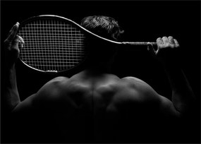 Tablou pe sticlă - Jucătorul de tenis (70x50 cm)