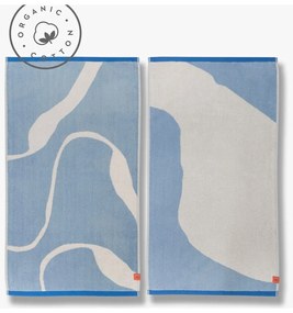 Prosoape albe/albastre 2 buc. din bumbac organic 50x90 cm Nova Arte – Mette Ditmer Denmark