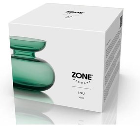 Vază verde din sticlă lucrată manual (înălțime 9 cm) Inu – Zone