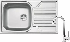 Chiuveta Deante Legato inox satinat cu robinet 76x44 cm