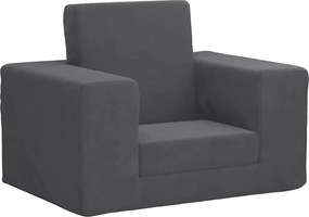 vidaXL Canapea extensibilă pentru copii, antracit, pluș moale