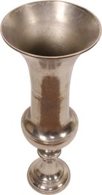 Vază din aluminiu, argintiu, finisaj nichelat, 73 x 28 cm, „Delphine”
