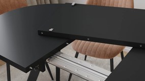 Mazzoni Masă ovală extensibilă ALMO Negru Mat