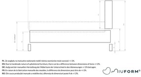 Pat matrimonial crem tapițat cu somieră 160x200 cm Eve – Miuform