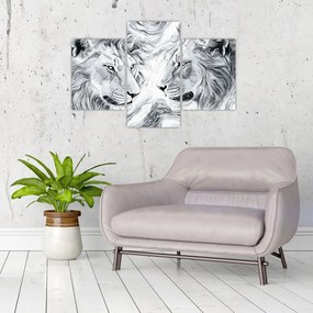 Tablou - Capete de lei desenate (90x60 cm)