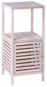 Etajera baie si hol Norway Natural White, Wenko, 3 rafturi, 39.5x86x35.5 cm, lemn de nuc, natur