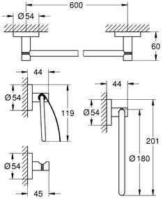 Set accesorii baie 4 in 1 Grohe Essentials-40776001