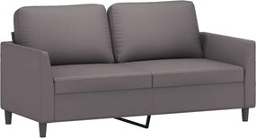 vidaXL Canapea cu 2 locuri, gri, 140 cm, piele ecologică