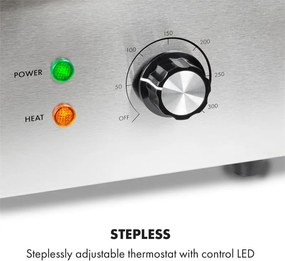 Klarstein Grillmeile 3000GR, grătarul electric, 3000 W, placă de grill, 54,5 x 35 cm, neted/striat