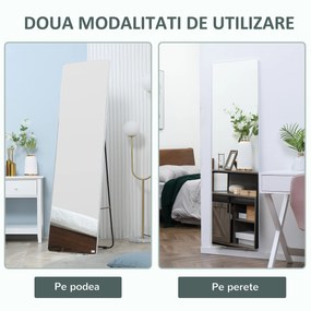 HOMCOM Oglindă de Toaletă Suspendată sau Inclinabilă, din Aliaj de Aluminiu, Design Modern, Argintiu | Aosom Romania