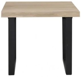 Masuta de cafea, natur, din lemn de stejar si metal, L50 cm, Harlem