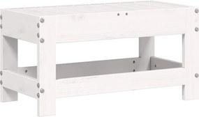 vidaXL Taburet de grădină, alb, 62x30x32 cm, lemn masiv de pin