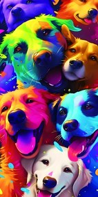 Prosop plaja WOOF 100x180 cm colorat, 100% microfibra