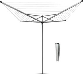 Uscator de rufe pentru exterior Brabantia TopSpinner 90300265, 60 m, Suport metal, Rezistent la coroziune, Inox