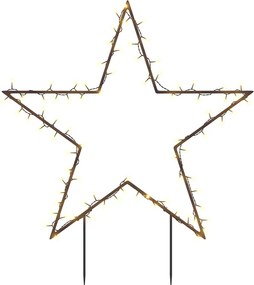 vidaXL Decorațiune stea cu lumini de Crăciun cu țăruși, 80 LED, 60 cm