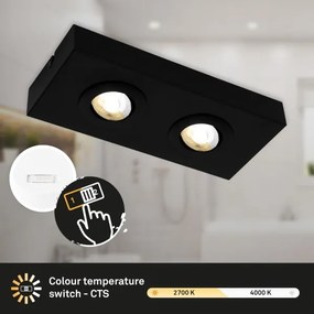 Spot LED Briloner 3996026 CTS 2xLED/4W/230V 2700/4000K negru