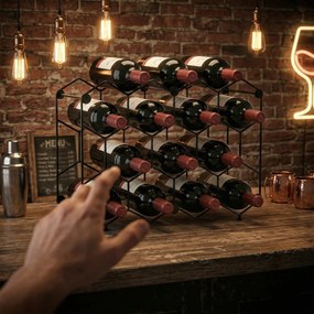 HOMCOM suport sticle masă metal | Aosom Romania