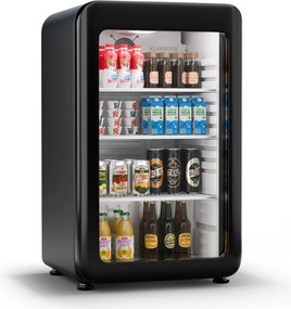 Klarstein Audrey Evo frigider pentru băuturi, Design retro, Uși din sticlă, 93 L, Clasa energetică C