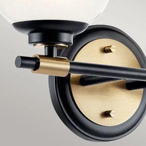 Kichler KL-BENNO2-BK-CPZ-LED Aplica de baie BENNO 2xLED/3W/230V negru/auriu IP44