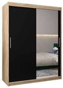Dulap de haine 150 cm Toki 2 (stejar sonoma + negru mat). 1064997
