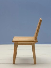 Scaun de dining pliabil din lemn de mango natur, cu spătar și șezut cu linii sculpturale, 80×50×51 cm, „Barista"