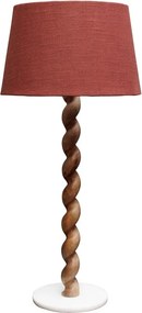 Lampa de masa, din lemn de mango, cu abajur din bumbac, Swirl