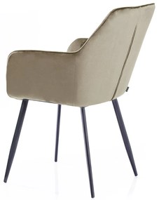 Scaun de sufragerie din catifea VIALLI cappuccino