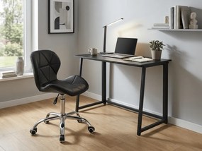 Set pentru birou ZARIMO masa 80x40 cm, neagra + fotoliu AVOLA din piele ecologica, negru