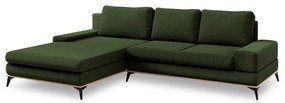 Colțar extensibil cu șezlong pe partea stângă, Windsor &amp; Co Sofas Planet, verde smarald
