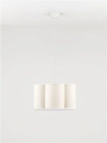 Lustra suspendata cu abajur textil bej BLOOSY