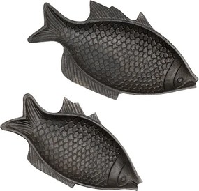 Set 2 tavi in forma de peste, din aluminiu, Fishes