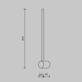 Aplica LED minimalista design liniar Light stick 7W negru