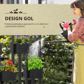 Outsunny Jardiniere inaltă cu grindă din lemn pentru plante, legume, flori sau ierburi aromatice, dim. 90L x 45L x 170H cm | Aosom Romania