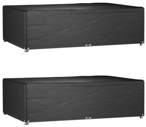 vidaXL Huse mobilă grădină, 2 buc, 12 ocheți 227x152x65cm, rectangular