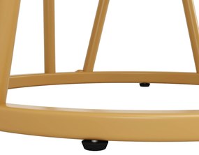 Masă rotundă pentru 4 persoane, Alb+Auriu | Aosom Romania