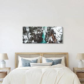 Tablou - râul de munte iarna (120x50 cm)