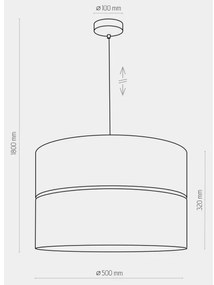 Lustră pe cablu HILTON 1xE27/25W/230V alamă/neagră