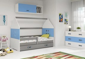Supermobel Pat pentru copii MIDO P1 COLOR + saltea + somieră GRATIS, 80x160, alb, alb