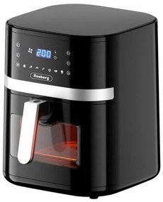Resigilat: Friteuza cu aer cald AirFryer Rosberg R51980CB, 1800W, 8 L, 7 programe, Timer, Negru