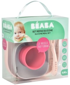 Beaba - Set de masă pentru copii Pink, 4 piese