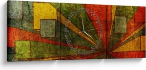 Tablou cu abstracție geometrică (cu ceas) (90x30 cm)