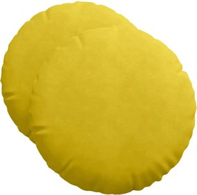 vidaXL Perne de Șezut 2 pcs Galben Ø 40 x 13 cm Catifea