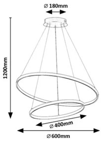 Rabalux 72348 - Lustru suspendat LED reglabil pe cablu BELIZA LED/75W/230V 3000-6500K + telecomandă