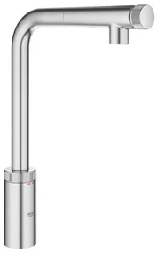 Baterie bucatarie cu dus extractibil Grohe Minta SmartControl crom periat Supersteel