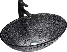 Mexen Goa lavoar de sticlă pe blat 50 x 36 cm, negru - 24085070