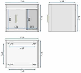Set mobilier de baie cu lavoar Paris 60cm Gri
